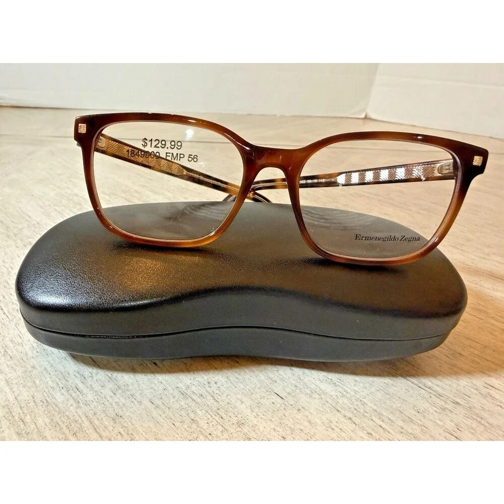 Ermenegildo Zegna EZ5203 052 Dark Havana‎ Eyeglasses 56-18-145 Men's New Frame